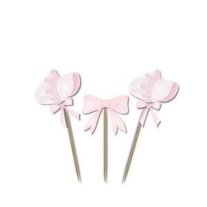 Bows and bonnet/ bows and bonnet party theme / pink party supplies / watercolor bow / watercolor pink bow / pink bow theme/ tbbc inspired
