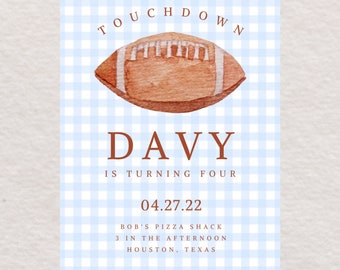 Watercolor Football Birthday Invitation (Digital Download)