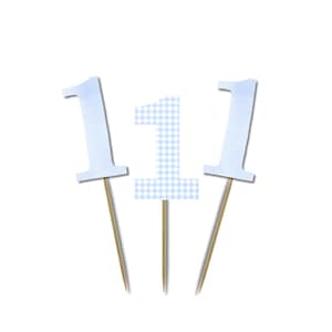 Watercolor Number Cupcake Toppers: First Birthday Party (Set of 12)