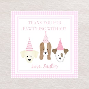 Puppy dog Party Favor Tag / watercolor puppy birthday / puppy theme / puppy dog / dog theme / watercolor puppy dog party tag