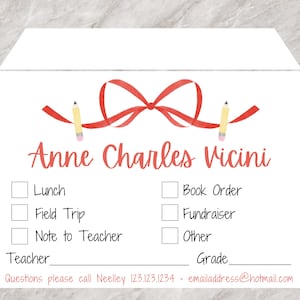 School Envelopes, Personalized Envelopes, Back To School Stationery, Money Envelope, Signed Papers, Permission Slips, Organize My Student