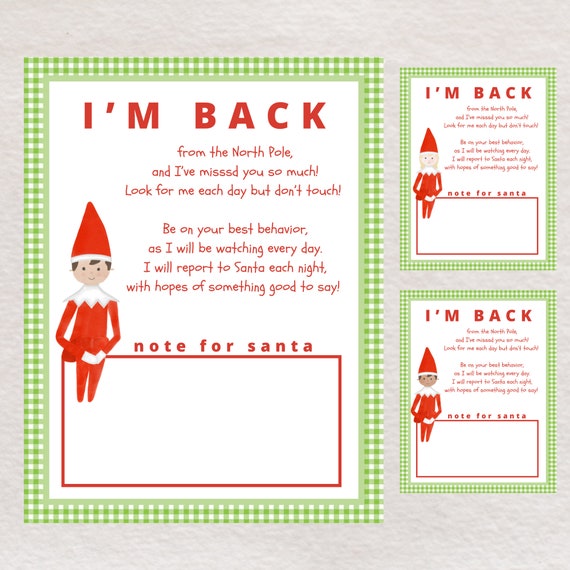 Digital Elf Letter Elf is Back Letter Elf on the Shelf