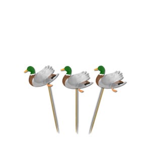 Mallard Duck Cupcake Toppers: Set of 12 Duck Party Decorations