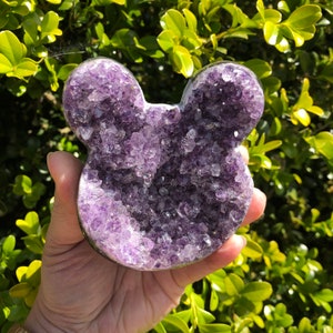 Uruguayan Amethyst Geode Mouse Head Amethyst Druzy Amethyst Crystal Mickey