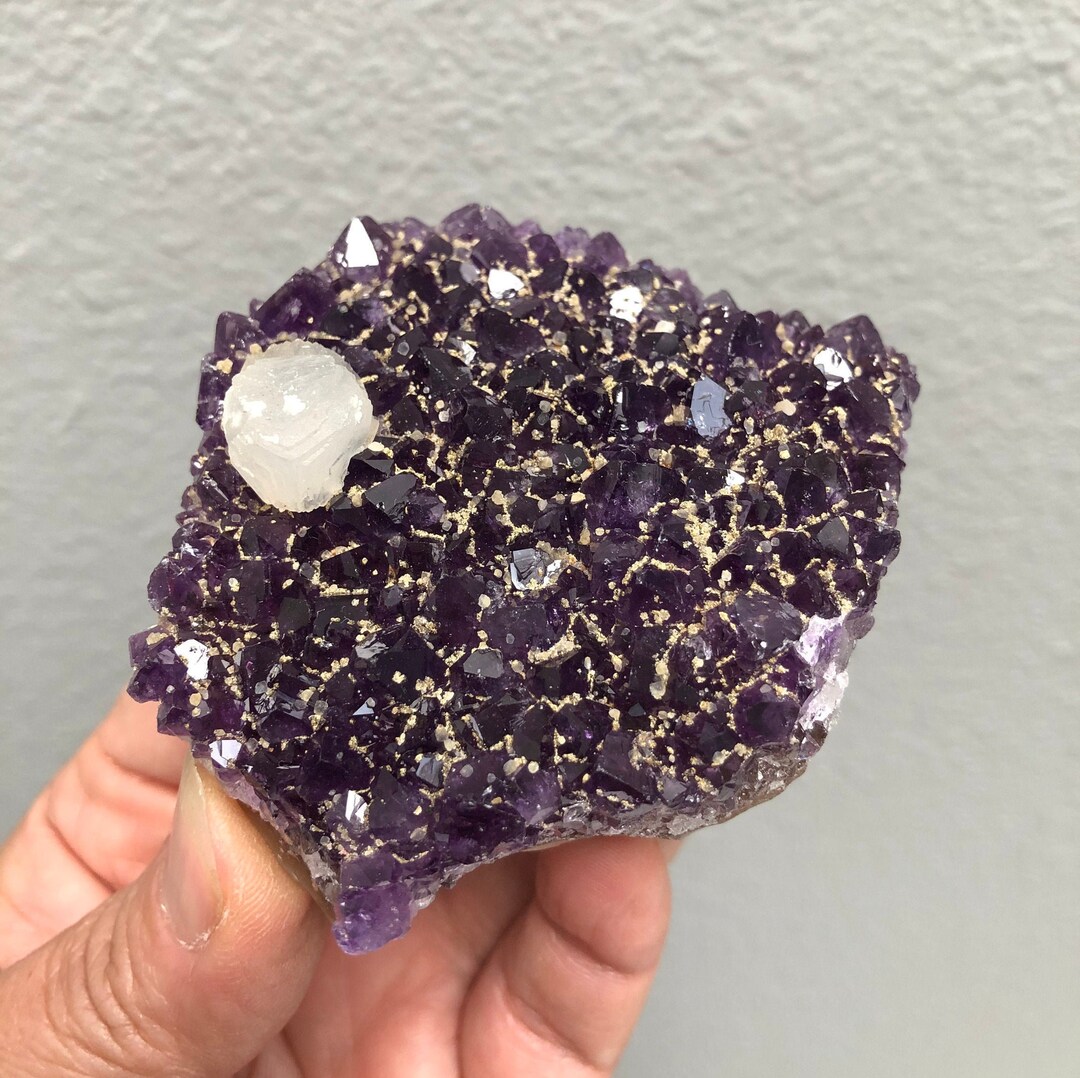 Rare Epic Amethyst Flower Cluster With Calcite Inclusions - Etsy