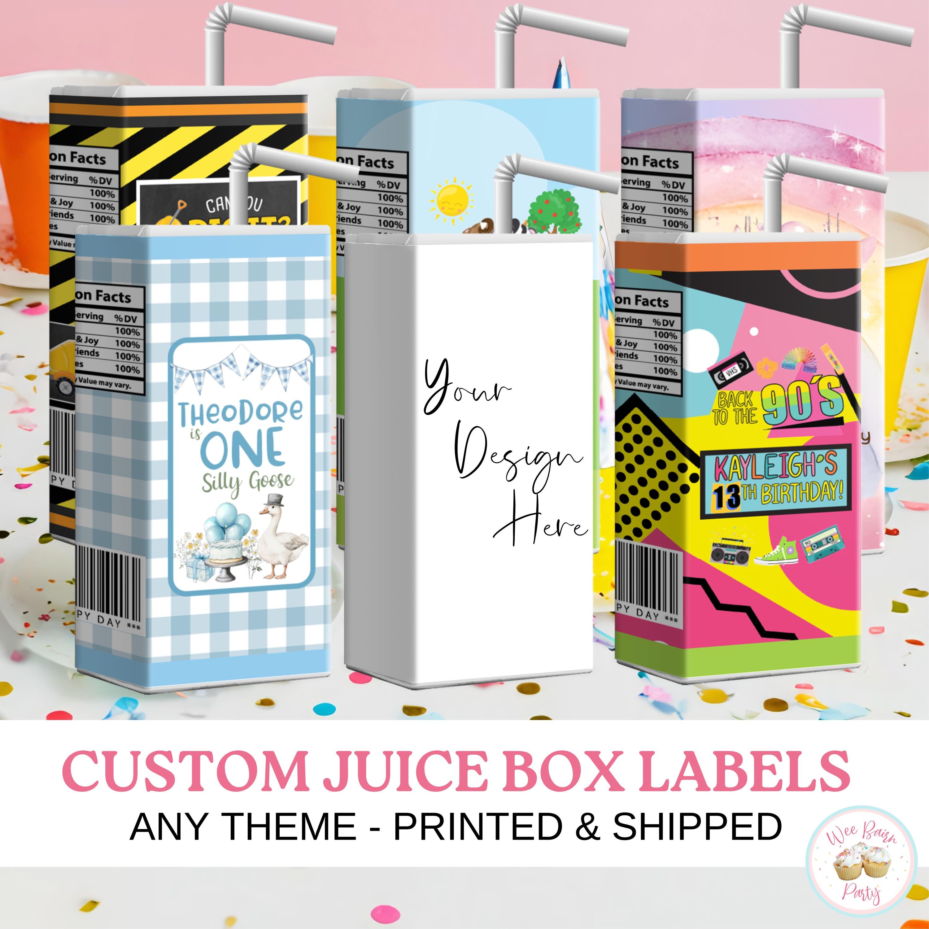 Juice Box Party Custom Juice Box Labels – Personalized Party Favor Labels, Kids ...
