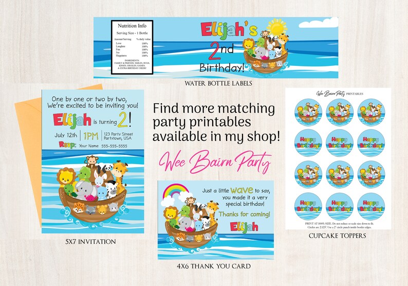 Noahs Ark Birthday Favor Tags Noah's Ark Birthday Tags | Etsy