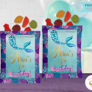 Mermaid Party Favors Fruit Snacks Mermaid Birthday Gummy Candy Favors Under The Sea Mermaid Party Decor Goody Bags Mermaid Decorations
