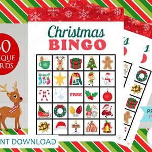 Christmas Bingo Printable Game, Holiday Bingo Cards Christmas Party Game, Family Game Night Kids Christmas Word Games - INSTANT DOWNLOAD PDF