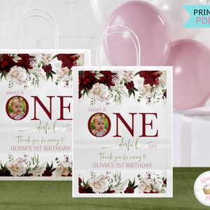 ¿No es ella Onederful Treat Bags pegatinas de agradecimiento, Onederful fiesta de cumpleaños favorece pegatinas personalizadas, decoración imprimible del primer cumpleaños de la niña - PDF?