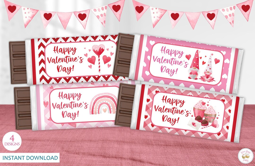 Printable Valentines Candy Party Favors, Kids Classroom Valentines ...