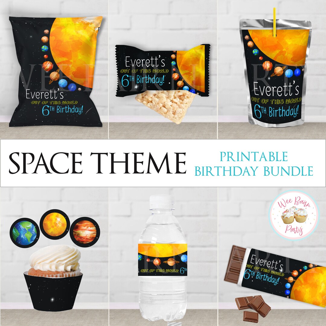 Space Birthday Decorations Party Favor Bundle, Outer Space Party Favors