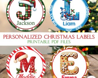 Personalized Christmas Present Labels, Custom Name Tags, Christmas Sticker Name Labels for Holiday Gifts, Christmas Gift Tag Stickers