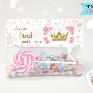 Décoration de sac cadeau princesse, décoration de sac cadeau princesse rose, imprimable Once Upon A Time Cookie ou Treat étiquettes de sac - TÉLÉCHARGER