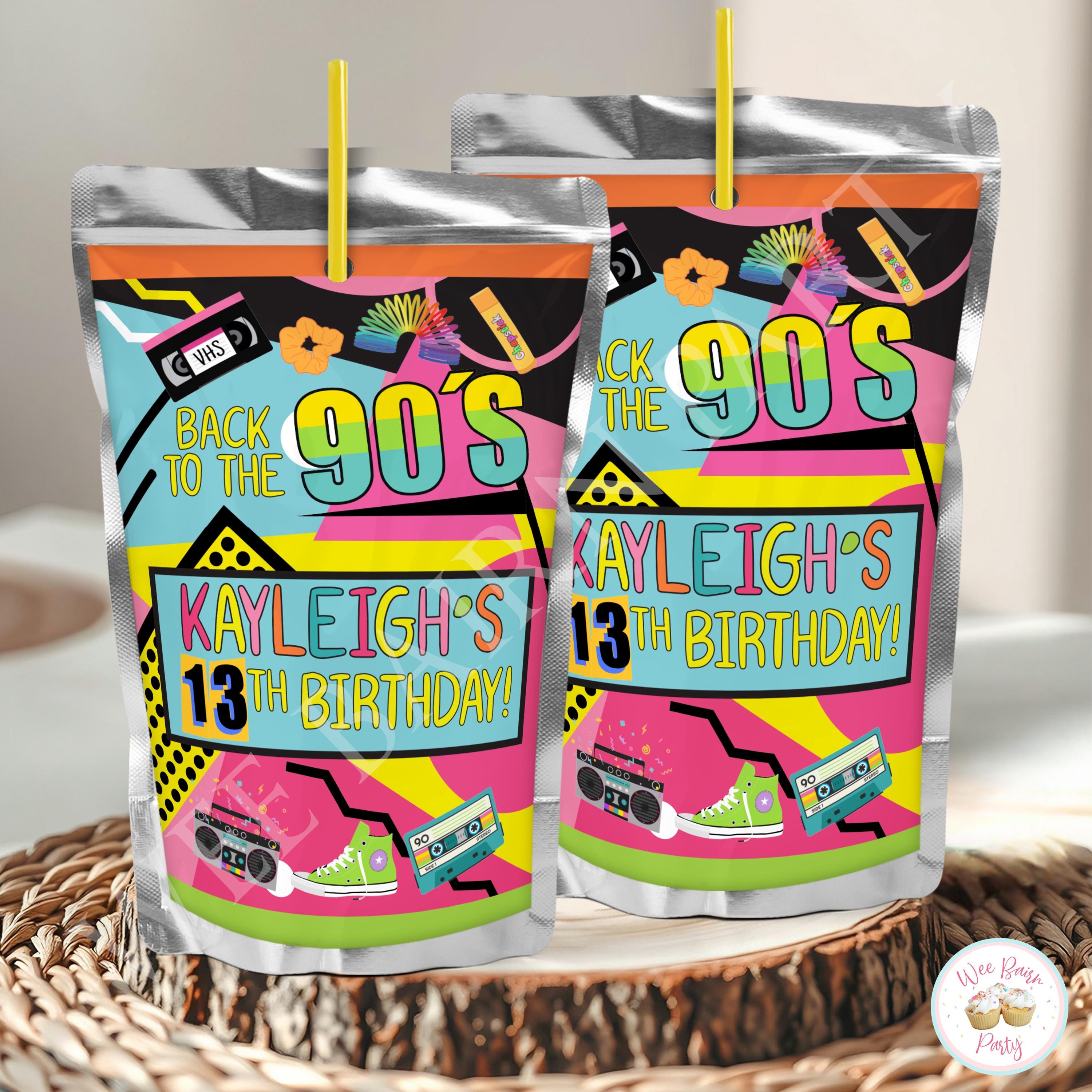 90s Throwback Party Stickers Set Of 20 Waterproof 90's Throwback Water ...