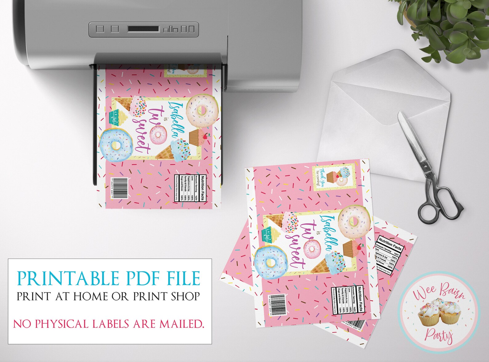 Two Sweet Birthday Party Favor Bundle, 2 Year Old Birthday Girl ...