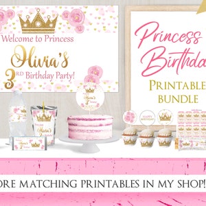 Princess Crown Water Bottle Labels Princess Party Printable - Etsy
