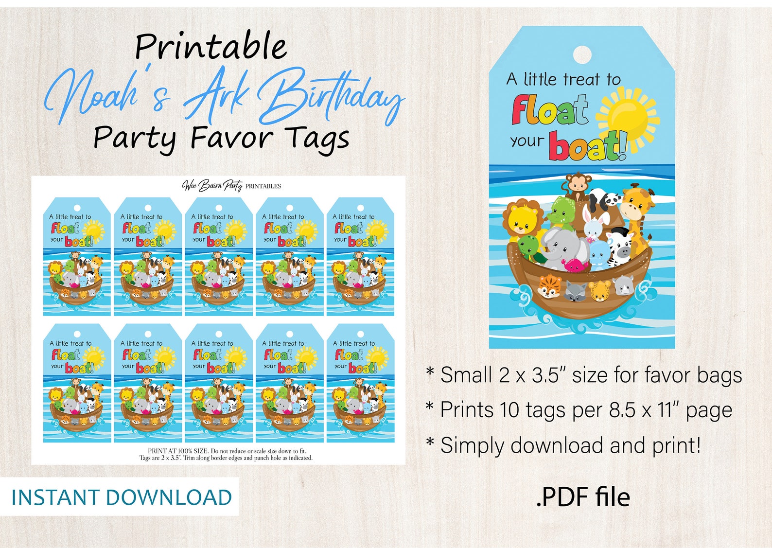 Noahs Ark Birthday Favor Tags Noah's Ark Birthday Tags | Etsy