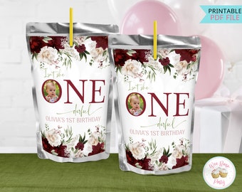 N'est-ce pas Onederful anniversaire étiquettes de jus, Isnt She Lovely Drink Pochettes autocollants imprimables, 1er anniversaire de fille de décoration cadeaux personnalisés - PDF