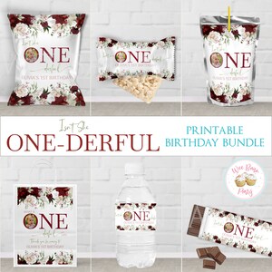 ¿No es ella Onederful cumpleaños fiesta favor paquete, no es ella encantadora pequeña señorita Onederful decoraciones de cumpleaños, 1er cumpleaños niña imprimible -PDF?
