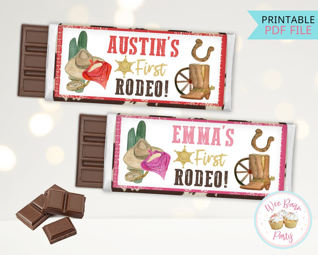 First Rodeo Birthday Candy Wrappers: Western Party Decor (PDF) - Etsy