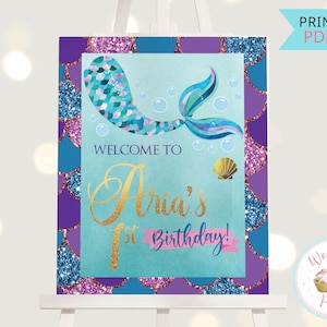 Mermaid Birthday Welcome Sign: Party Decor (PDF Pattern)