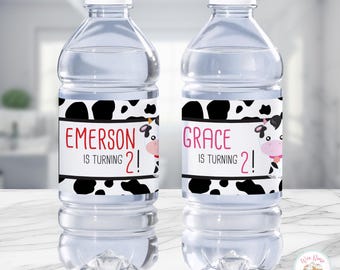 32 Etichette Adesive Per Bottiglie Acqua A Tema Sirena - Festa Compleanno Ragazze, Scritta Happy Birthday, Impermeabili