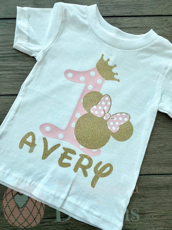 minnie mouse first birthday shirt