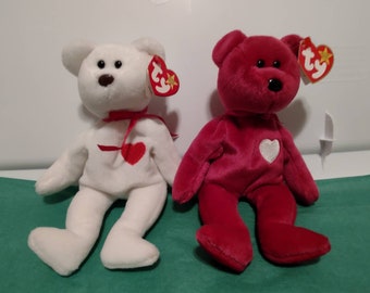 EXTREMELY RARE Beanie Babies Valentina and Valentino with multiple ERRORS, Will separate pairs if requested