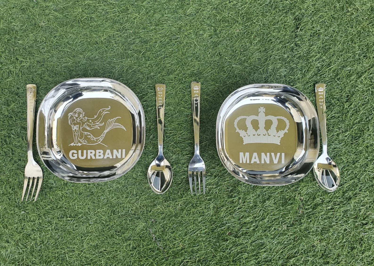 Personalized Stainless Steel Kids Plate Set in Customizable Etsy