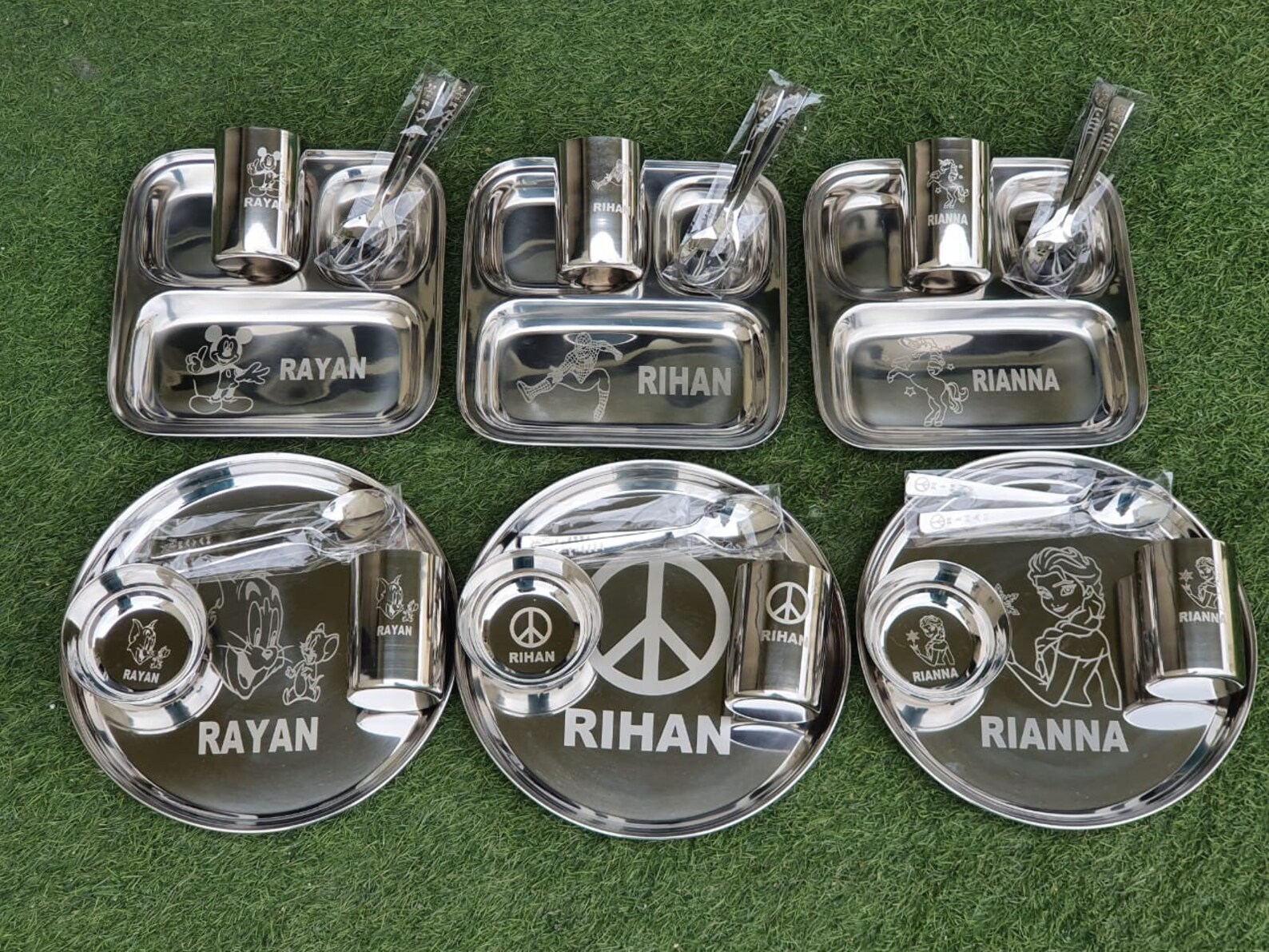 Personalized Stainless Steel Kids Plate Set in Customizable Etsy