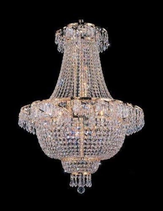 Empress Iron and Crystal 9 Light Black Chandelier with Black Shades Empress Iron and Crystal 9 Light Black Chandelier with Black Shades