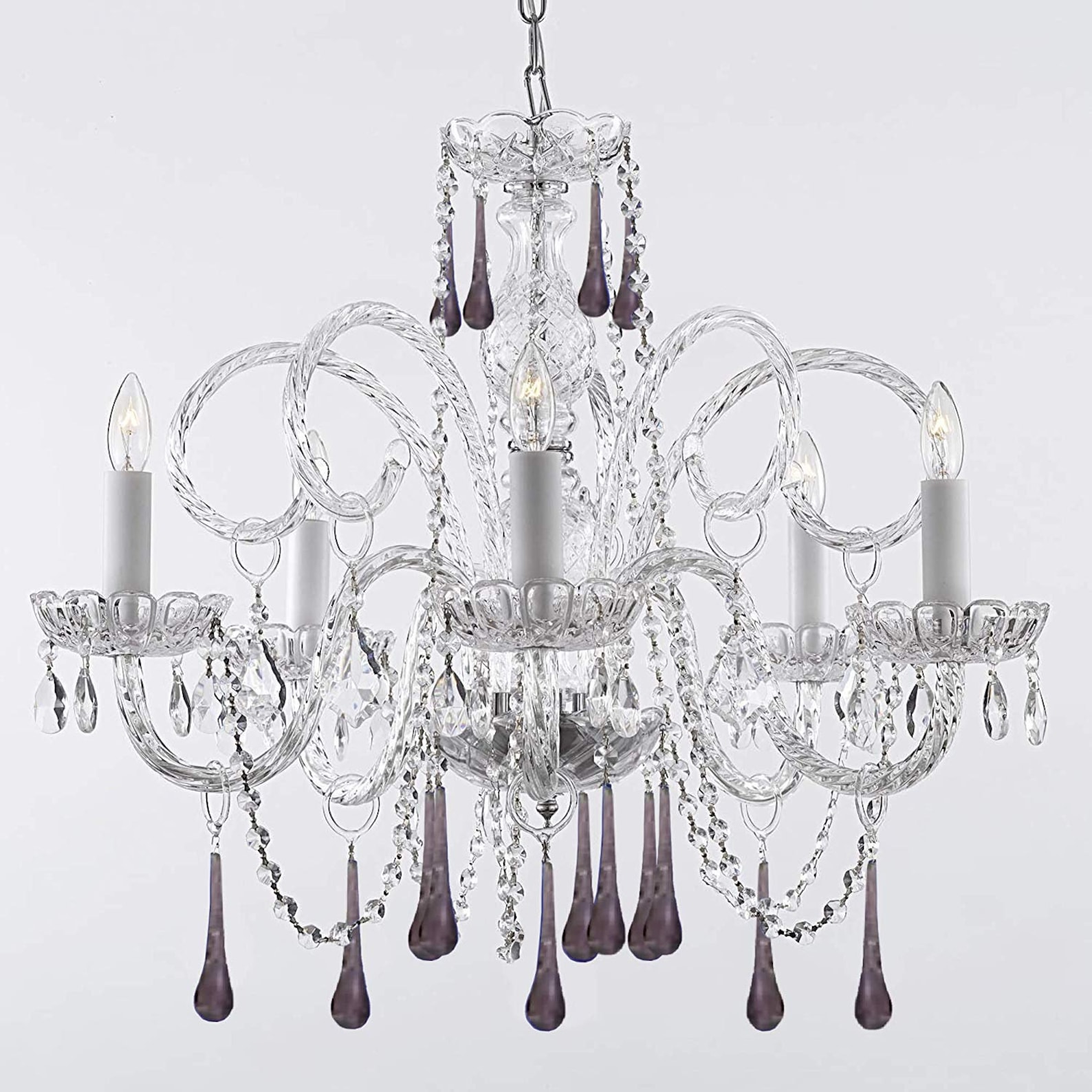 Amethyst Purple Crystal Chandelier H25 X W24 Etsy