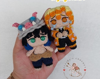 Crochet amigurumi Zenitsu and Inosuke SET inspired pattern
