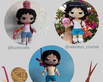 Crochet Amigurumi Cute Shizuka and Takopi Anime Inspired Digital