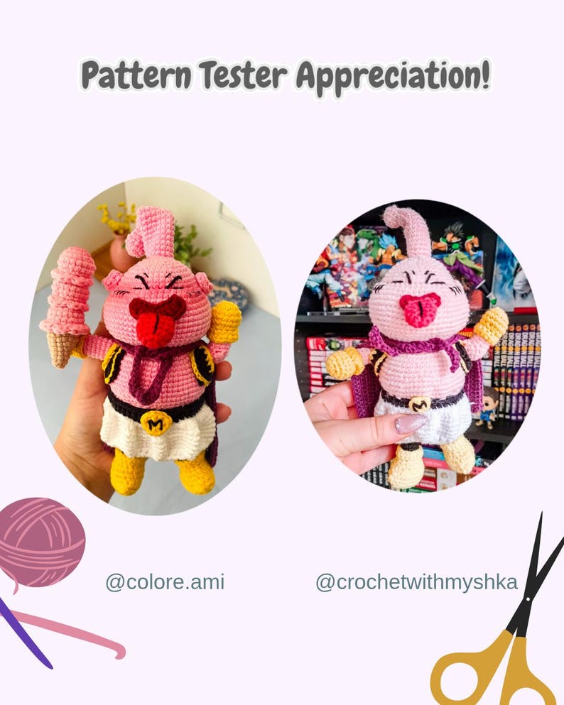 Crochet Amigurumi Buu Majinbuu Anime Inspired Digital PDF Crochet ...