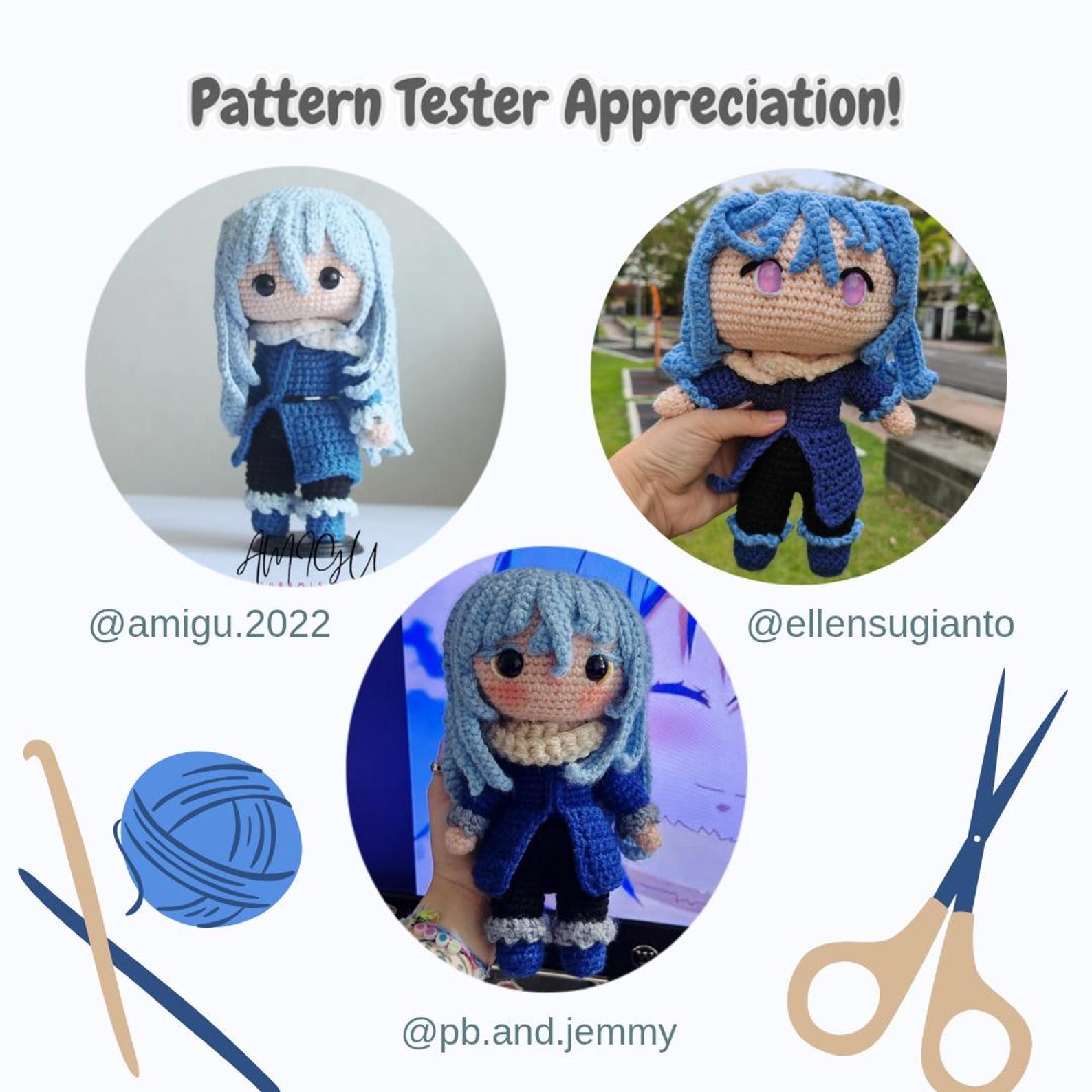 Crochet Amigurumi Rimuru Anime Inspired Digital PDF Crochet PATTERN - Etsy