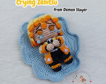 Crochet Amigurumi Crying Zenitsu anime inspired Digital PDF Crochet PATTERN