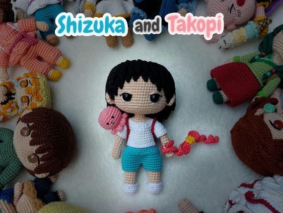 Crochet Amigurumi Cute Shizuka and Takopi Anime Inspired Digital