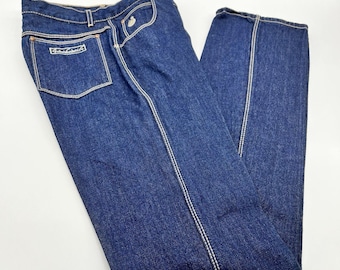 Pantalones vaqueros de tiro alto Gloria Vanderbilt Murjani de los años 70 para mujer con logo de cisne - Talla 12