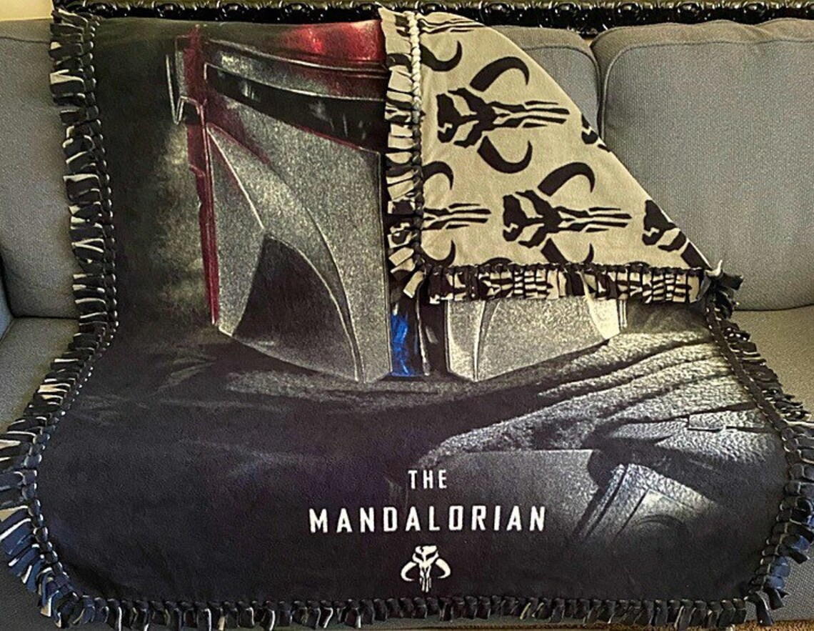 Mandalorian Fleece Tie Blanket The Child Fleece Tie Blanket Etsy
