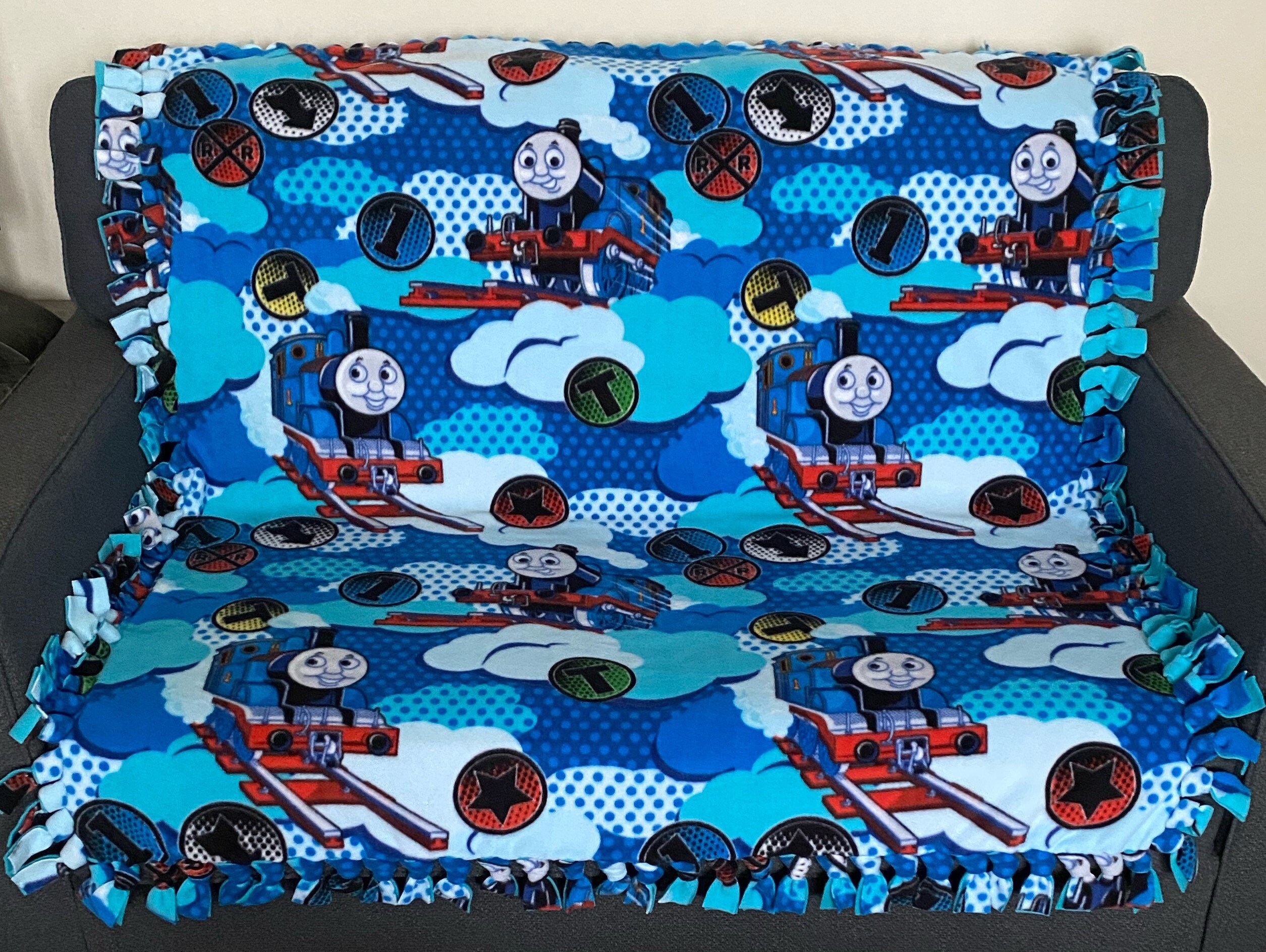 Thomas The Train Fleece Tie Blanket Rare Reversible Blanket Etsy