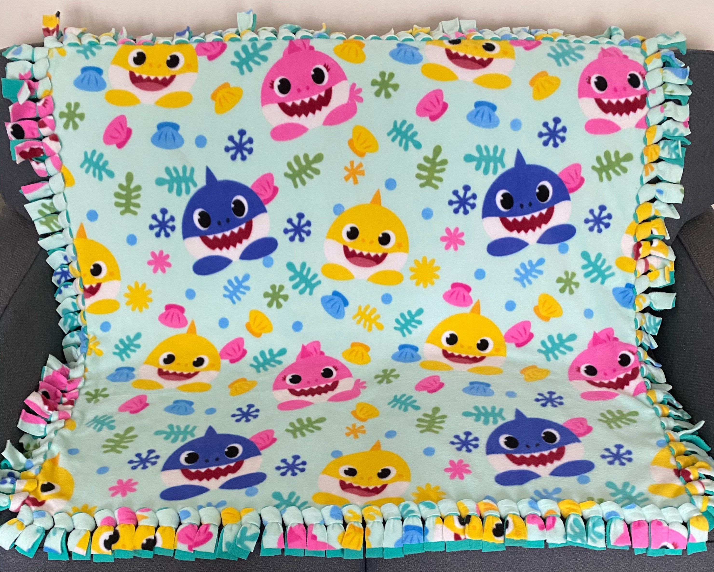 Baby Shark Toddler/Child Fleece Tie Blanket Reversible Etsy