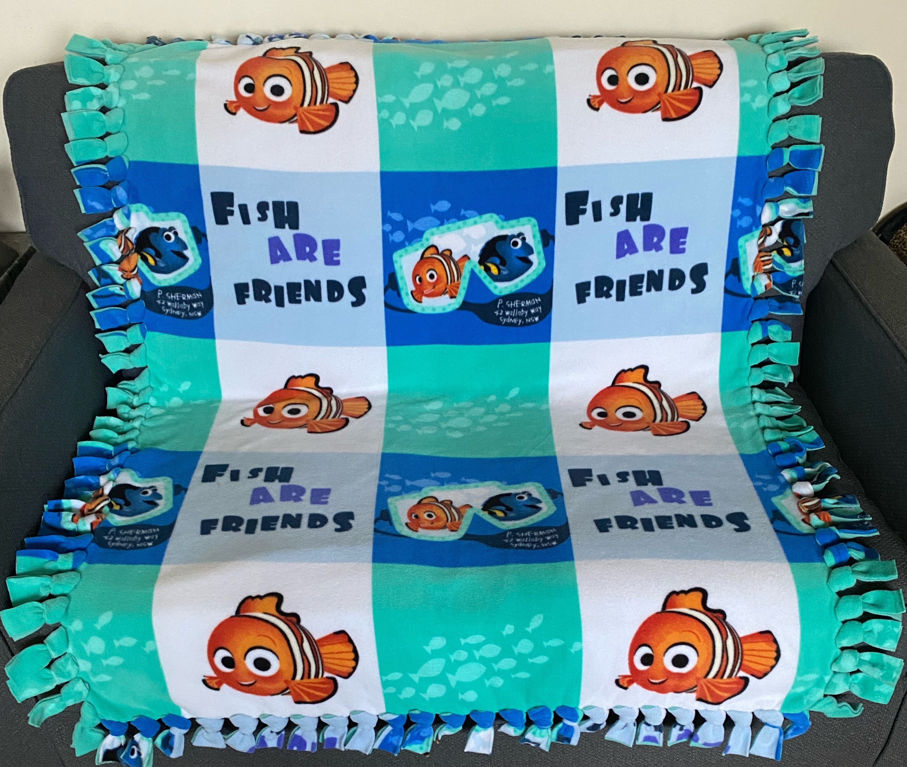Disney Finding Nemo Fleece Tie Blanket Reversible Blanket Etsy