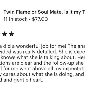 Twin Flame Reading, Detailed Energetic Analysis, Union Timeline, Personalised Psychic Insight, Digital PDF image 7