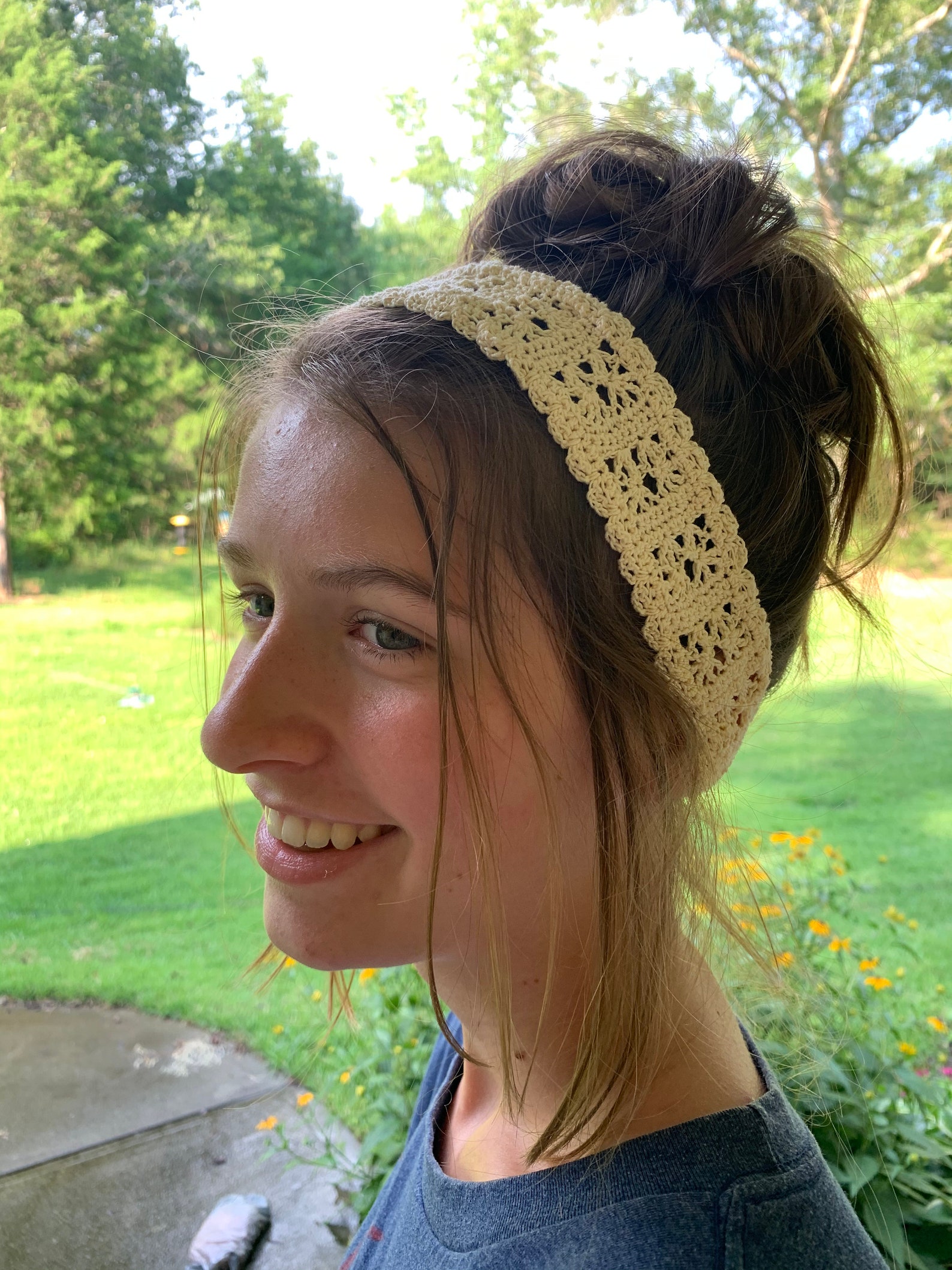 Crochet Thread Headband Pattern Boho Crochet Headband Etsy