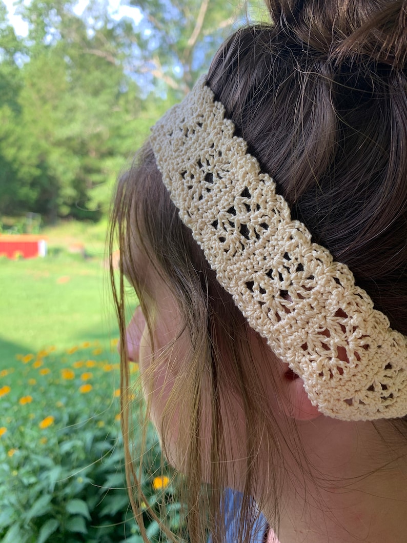 Crochet Thread Headband Pattern Boho Crochet Headband Etsy