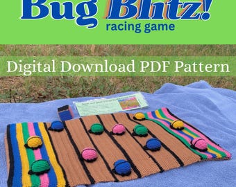 Crochet Kids Game Pattern, Crochet Racing Game, Crochet Toys, Crochet Bugs, Crochet Game, Bug Themed Amigurumi, Digital PDF Pattern Only