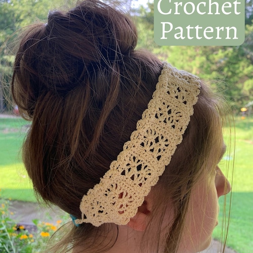 Crochet Thread Headband Pattern Boho Crochet Headband Etsy