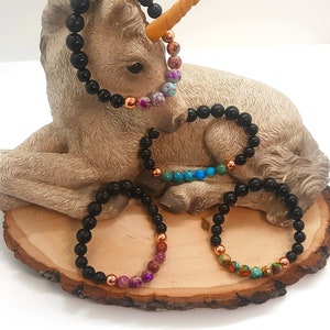 Chakra Jasper Bracelet Energy Protection with EMF Shungite Crystals / Black Tourmaline Copper Healing Bracelet